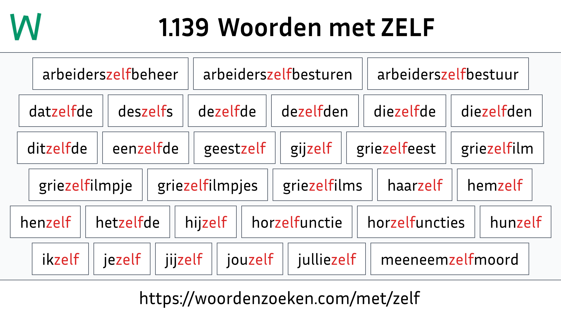 Woorden met ZELF