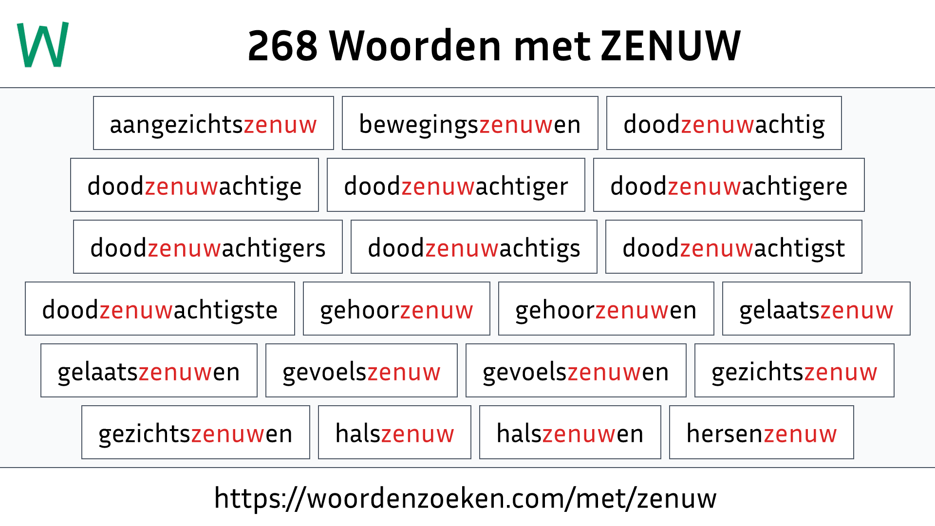 Woorden met ZENUW