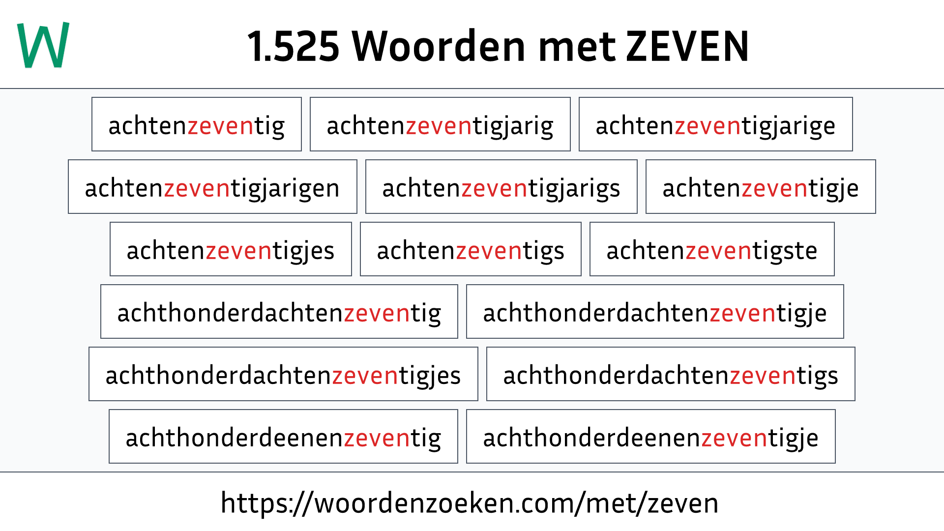 Woorden met ZEVEN