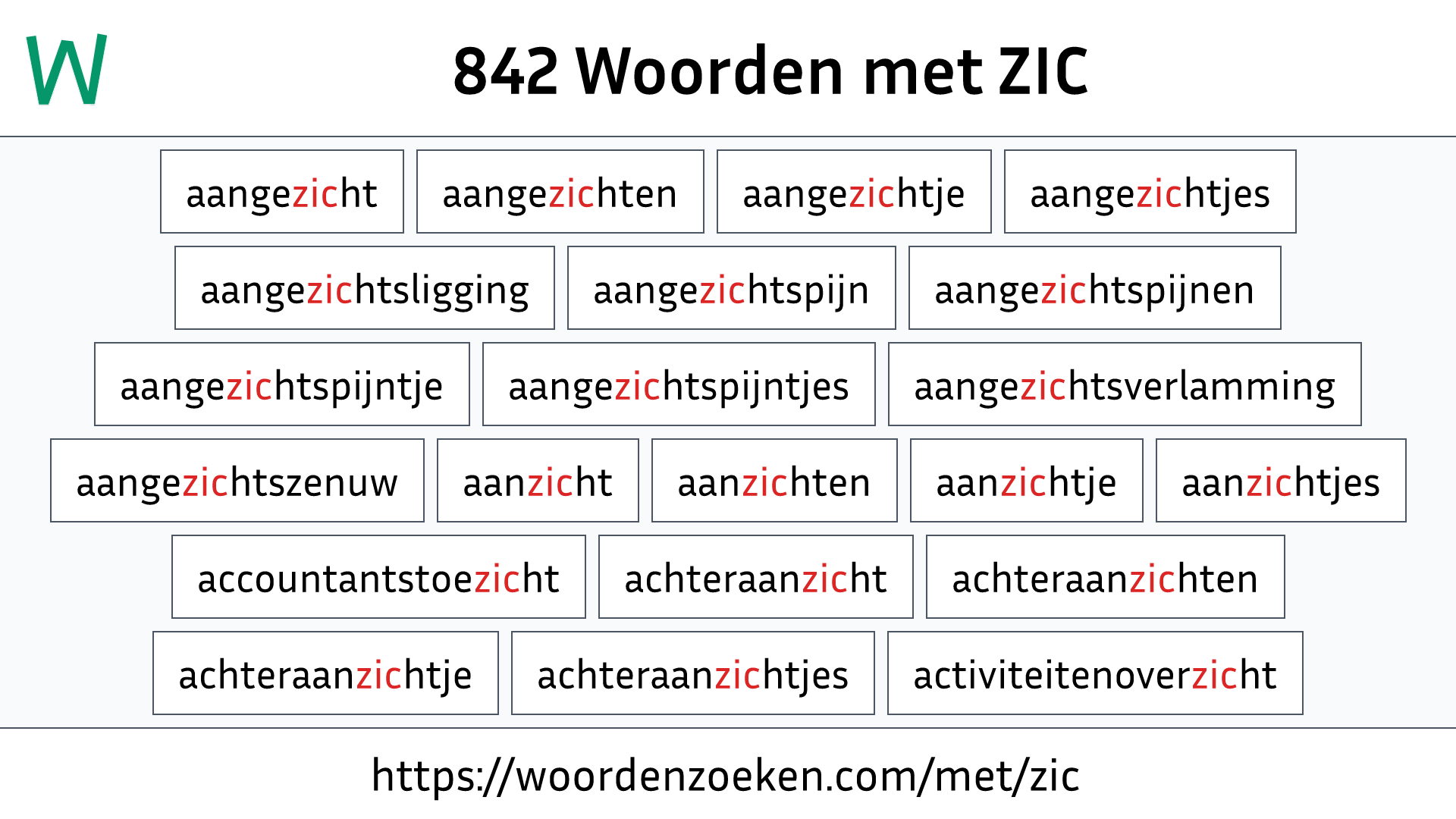 Woorden met ZIC