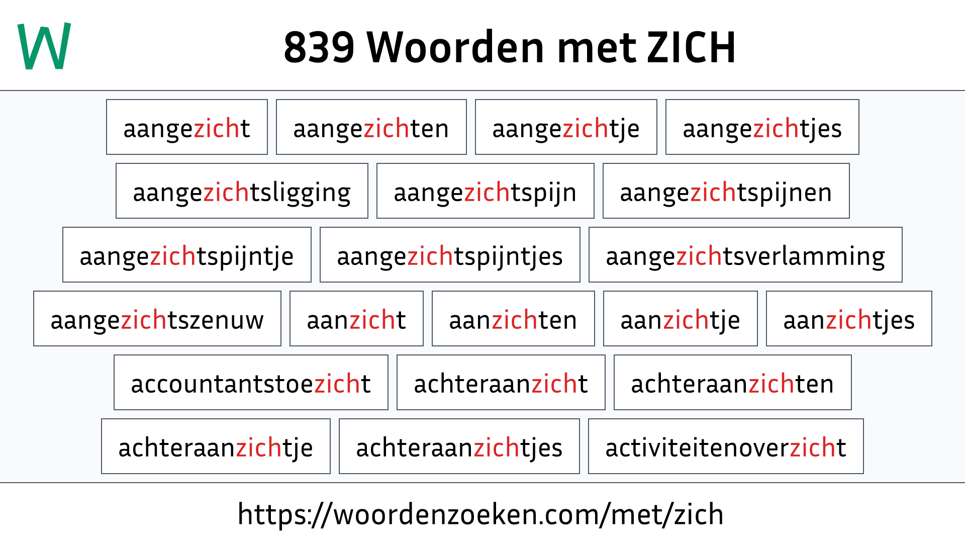 Woorden met ZICH