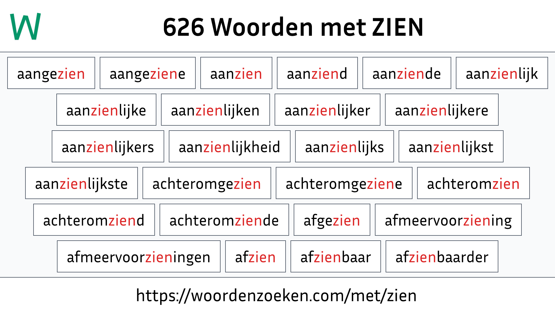 Woorden met ZIEN