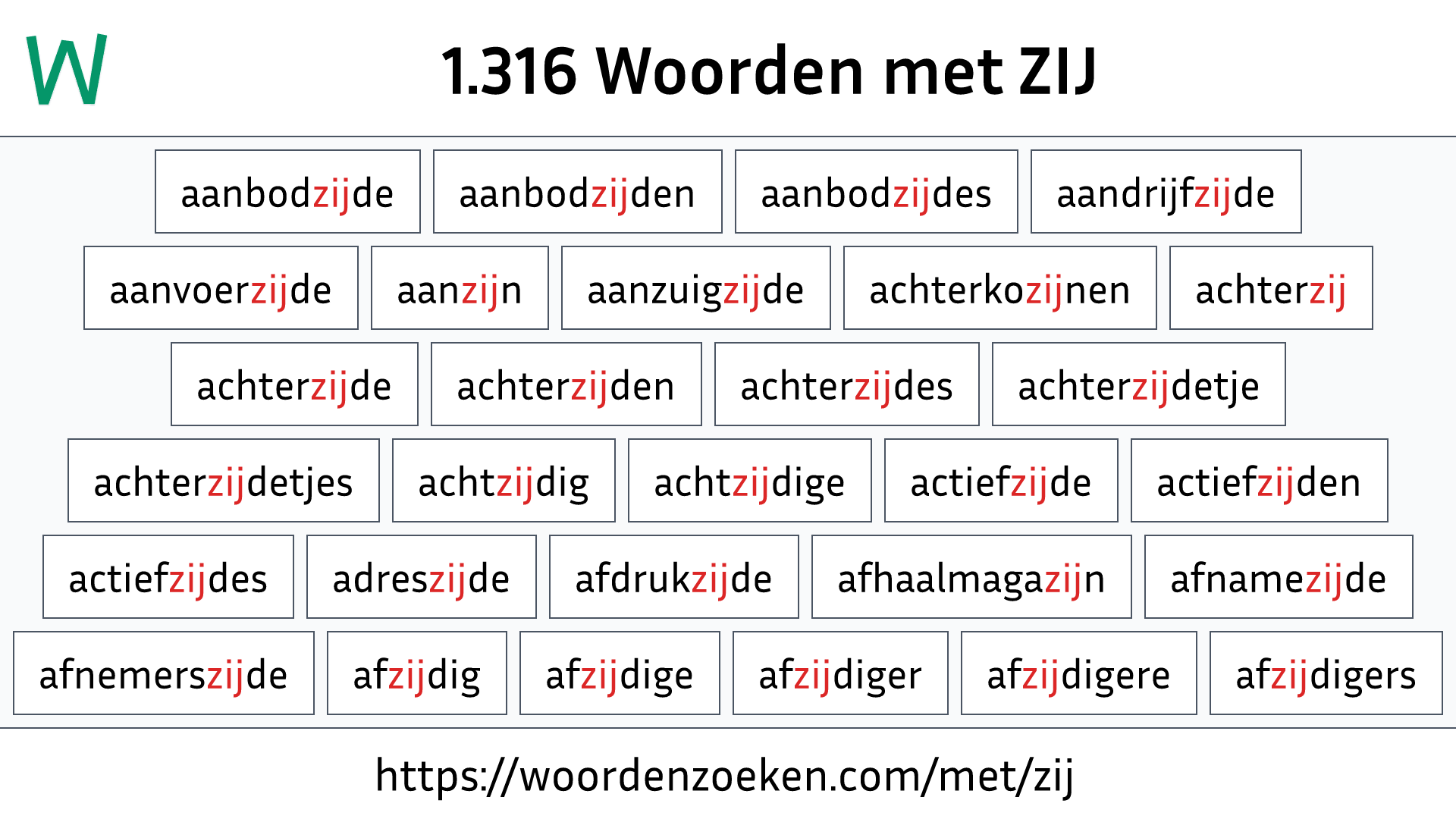 Woorden met ZIJ