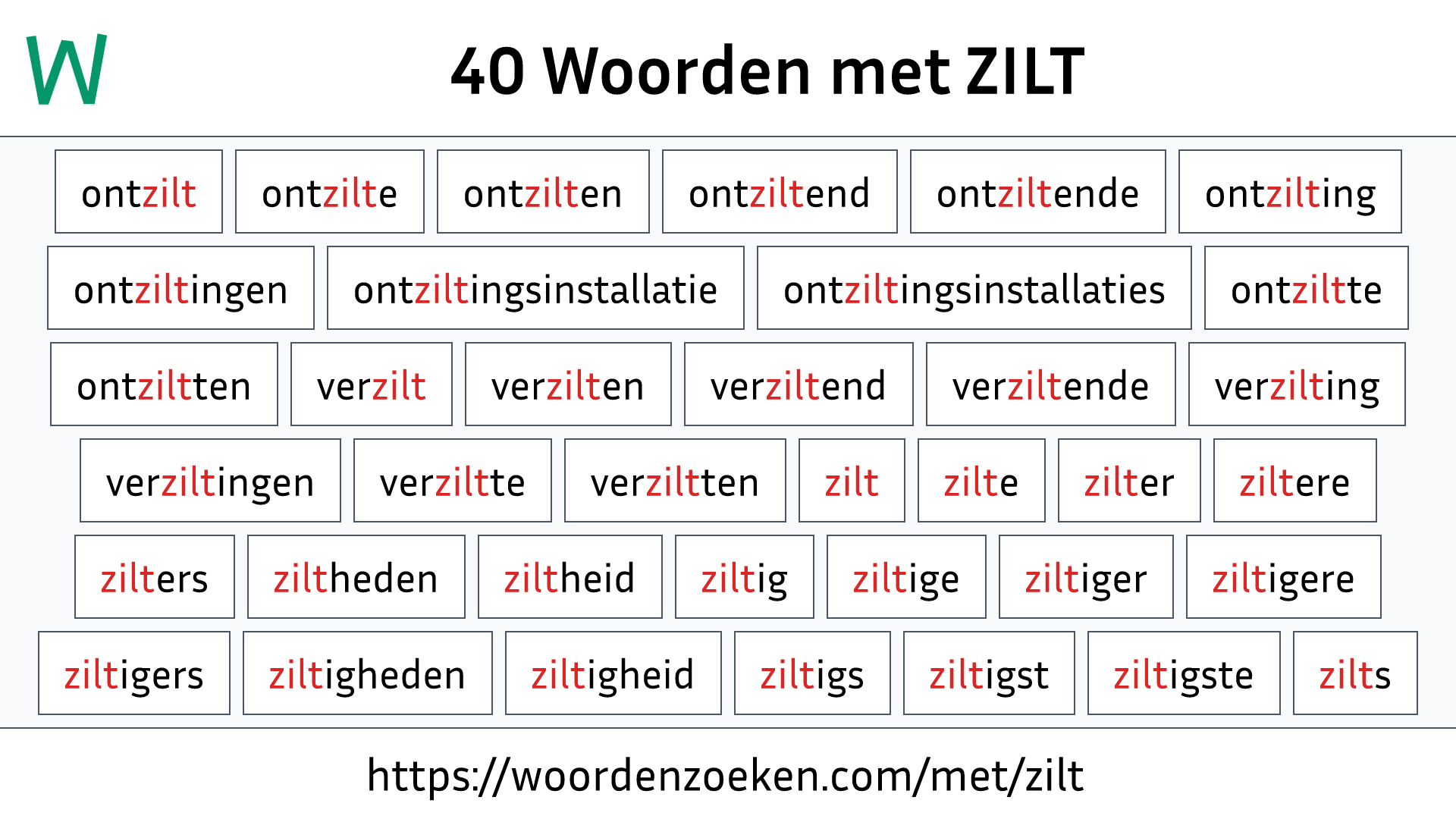 Woorden met ZILT