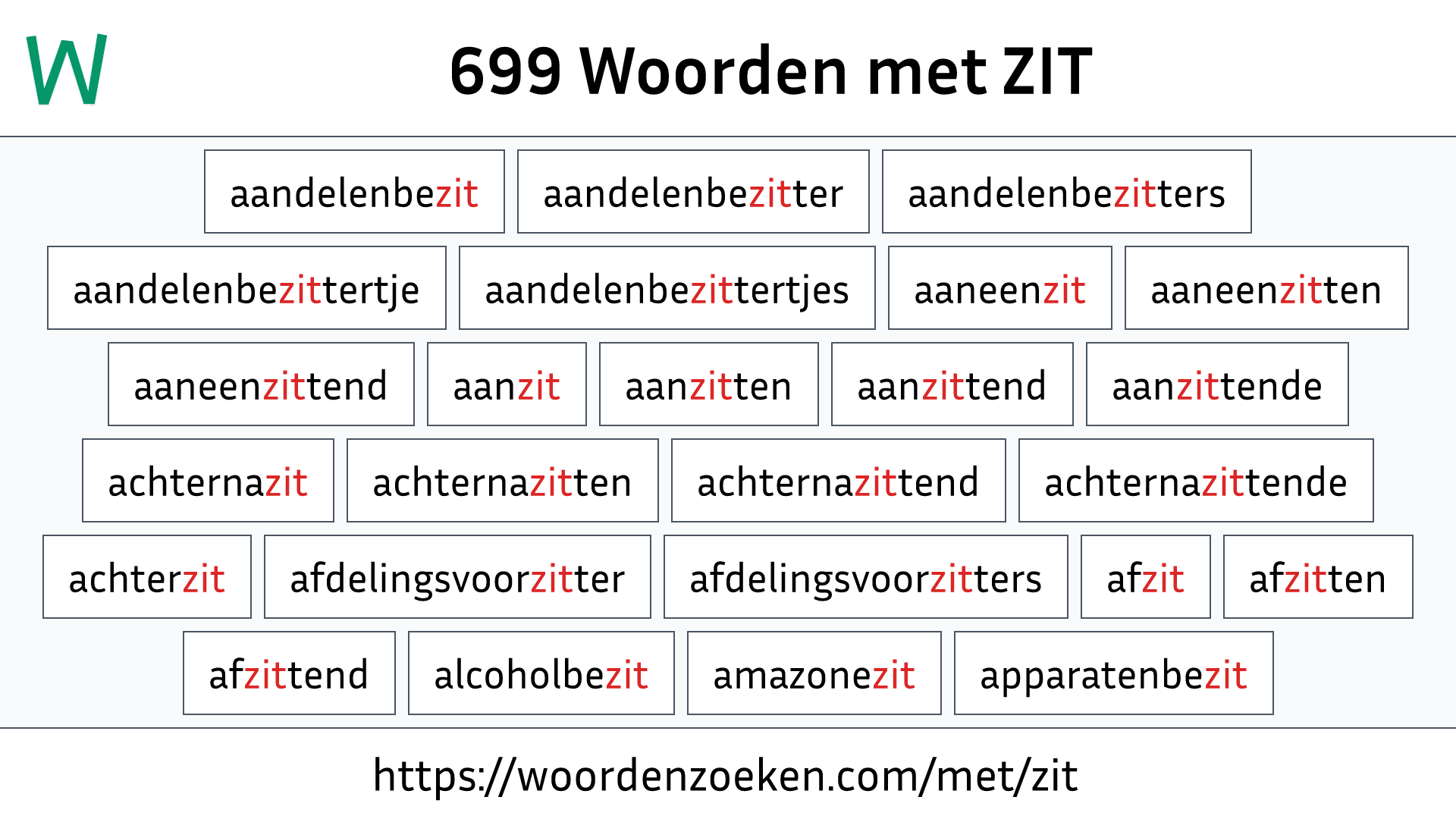 Woorden met ZIT