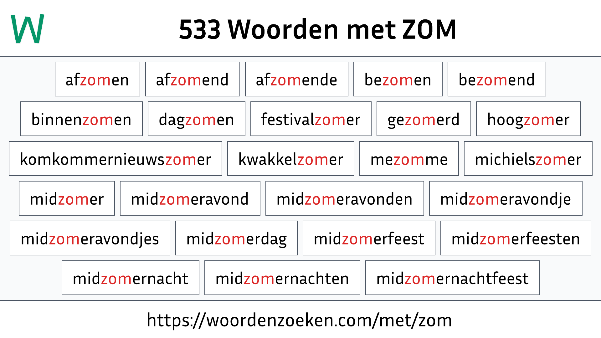 Woorden met ZOM