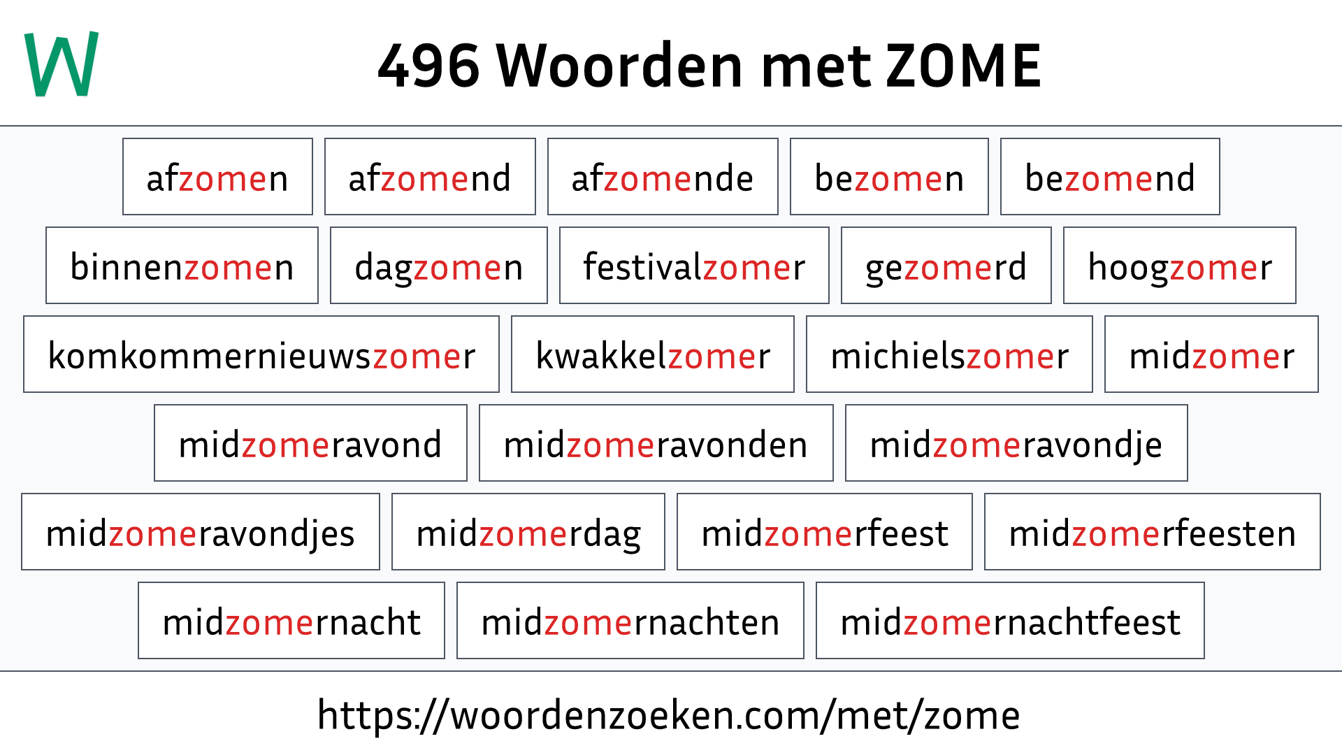 Woorden met ZOME