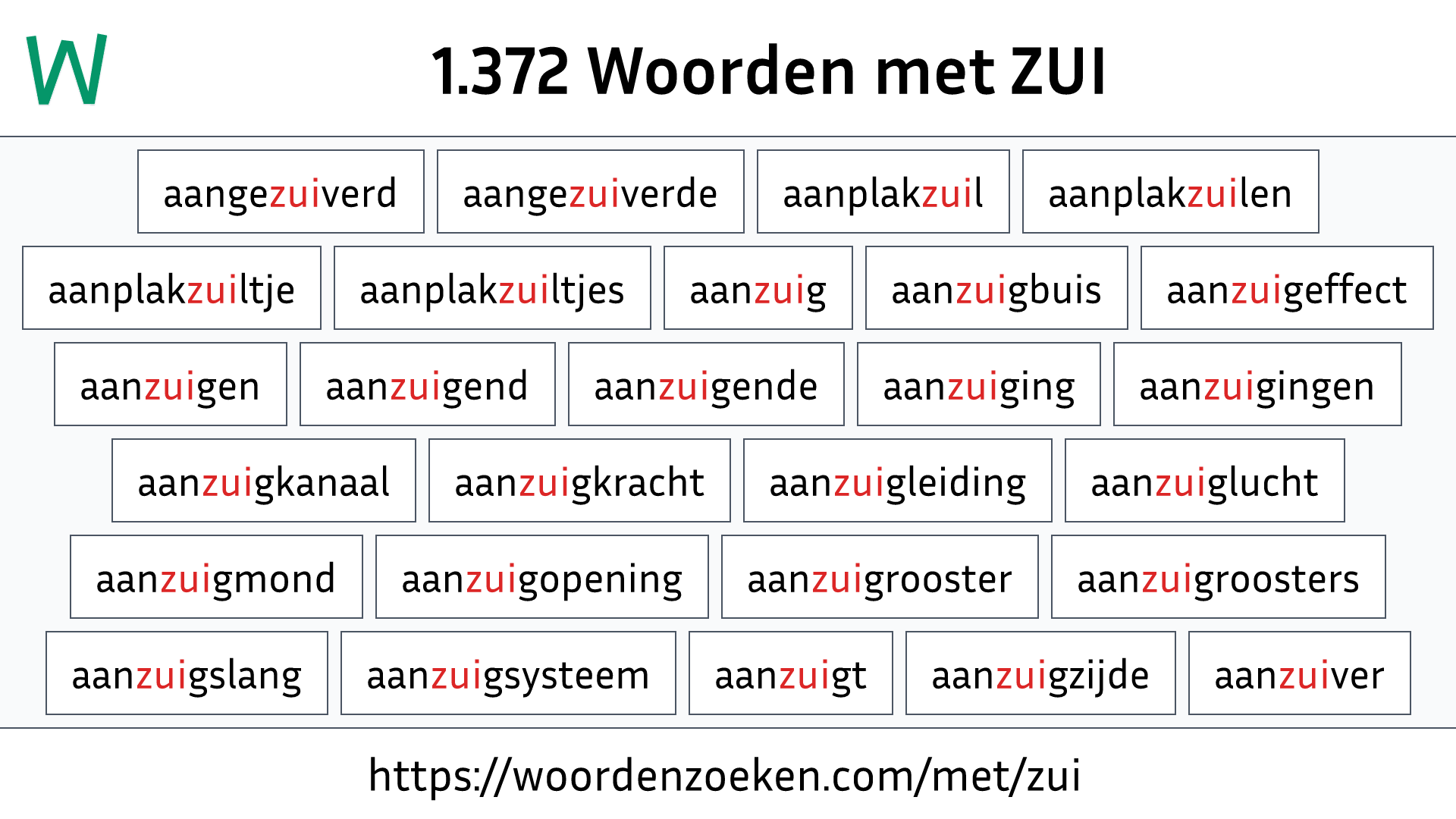 Woorden met ZUI