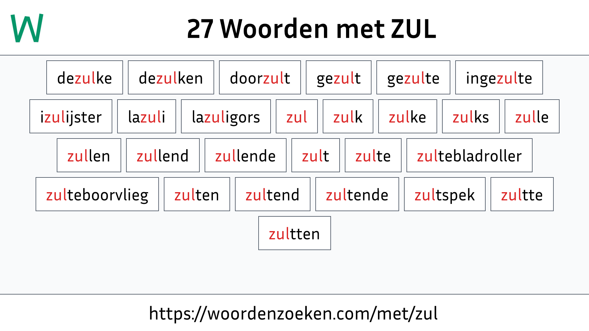 Woorden met ZUL