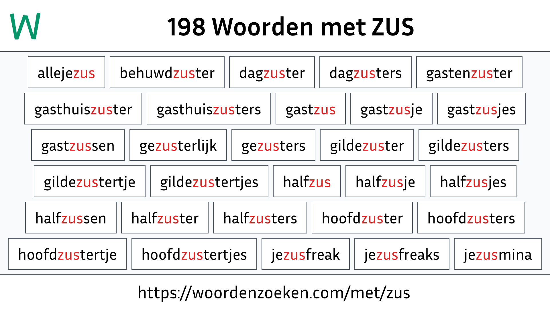 Woorden met ZUS