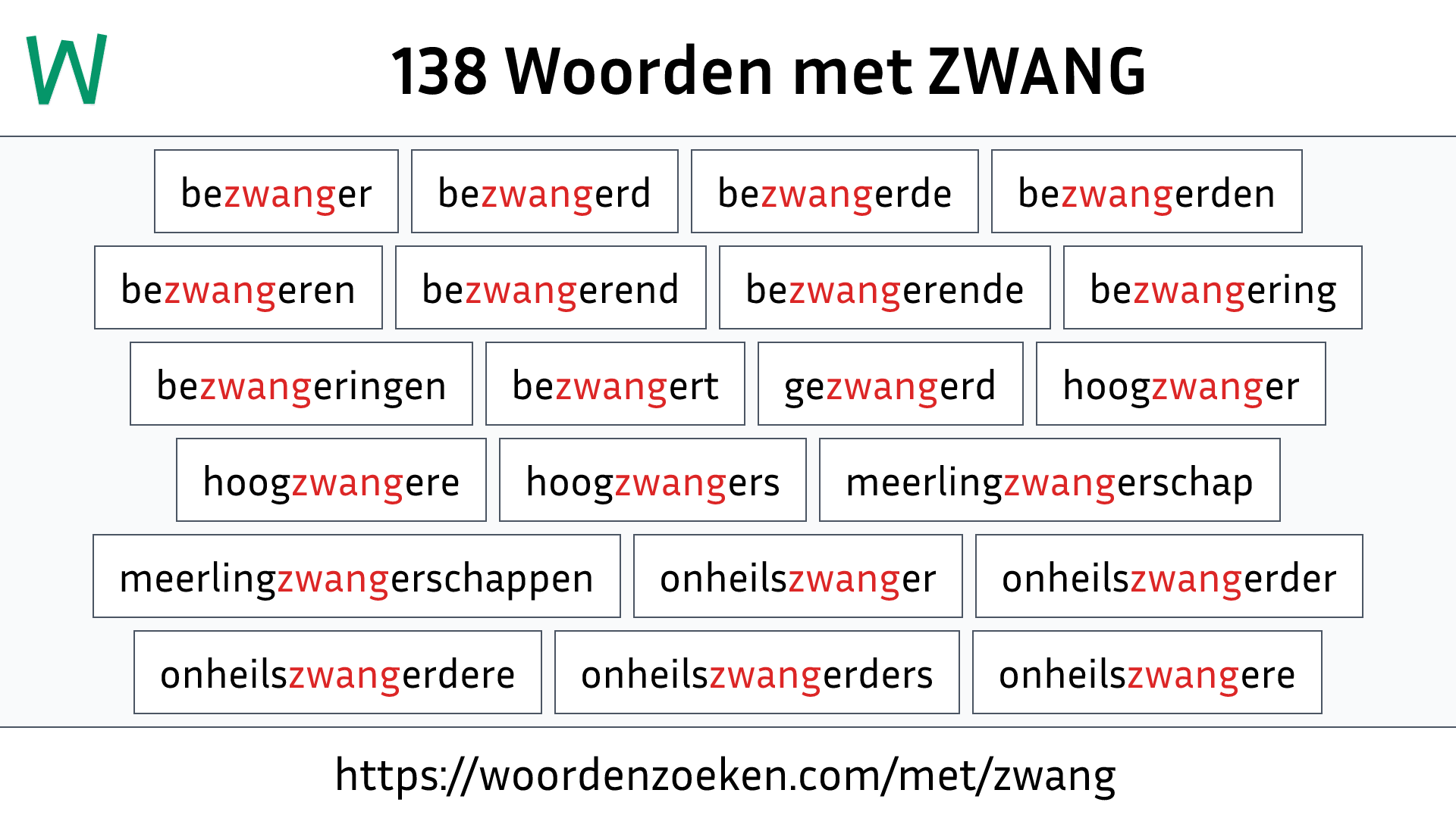 Woorden met ZWANG