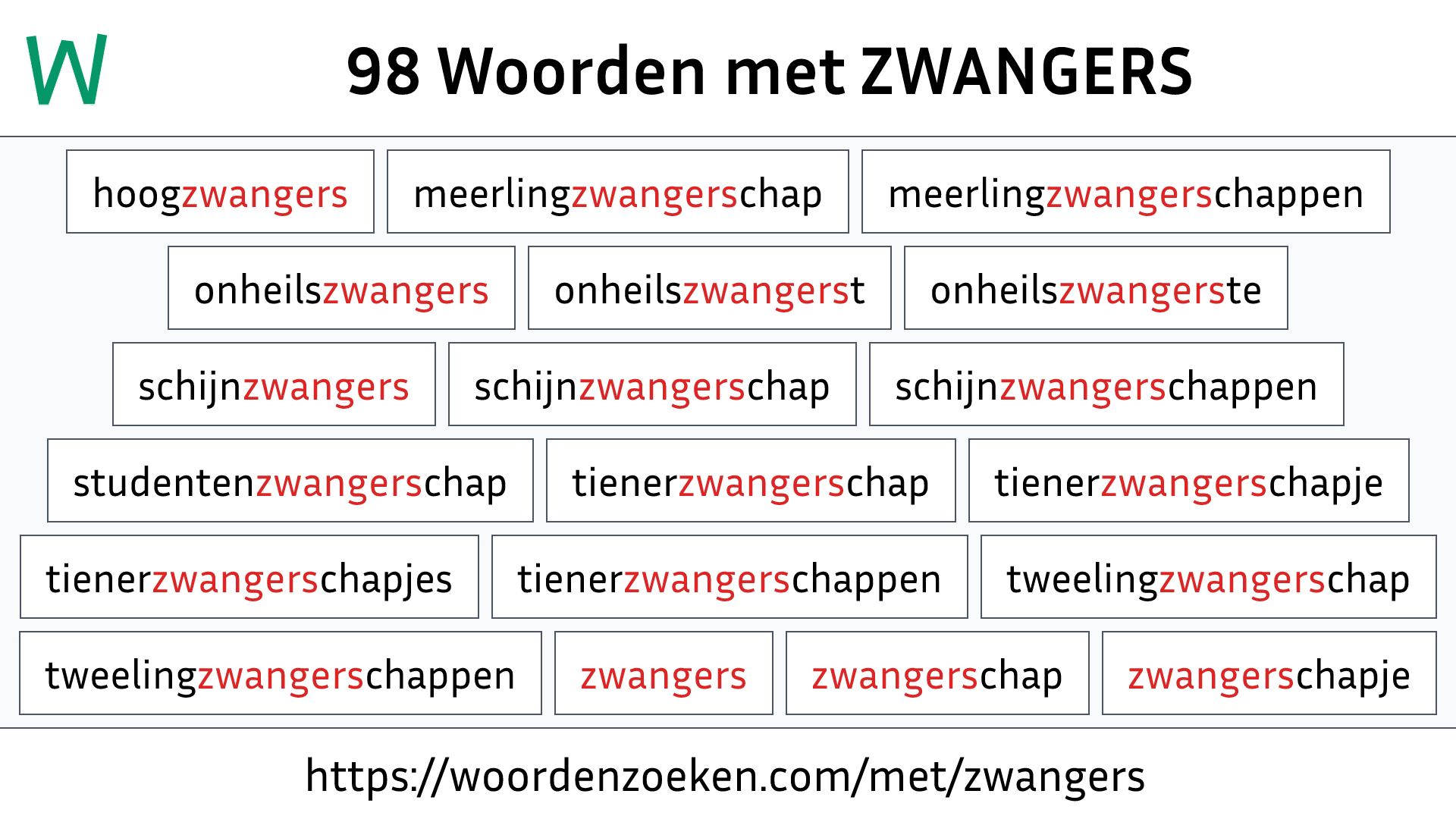 Woorden met ZWANGERS
