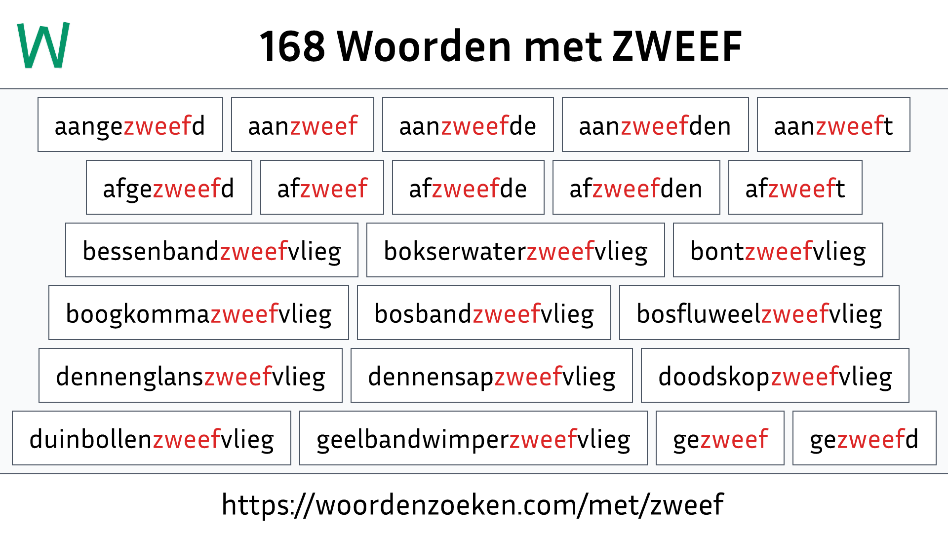 Woorden met ZWEEF