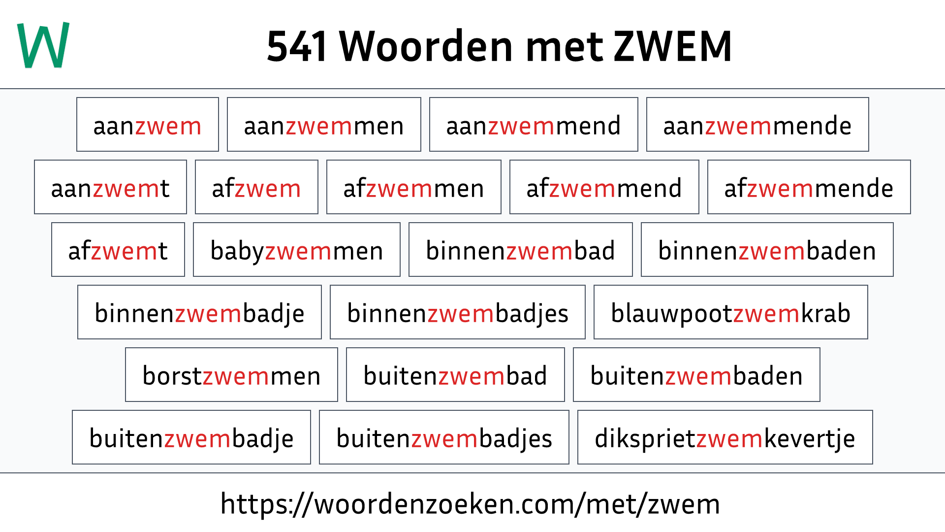 Woorden met ZWEM