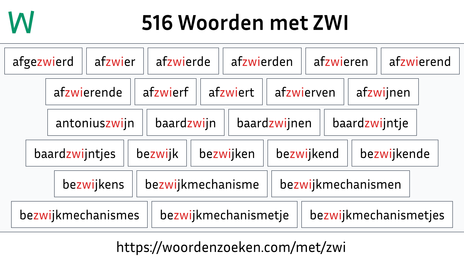 Woorden met ZWI