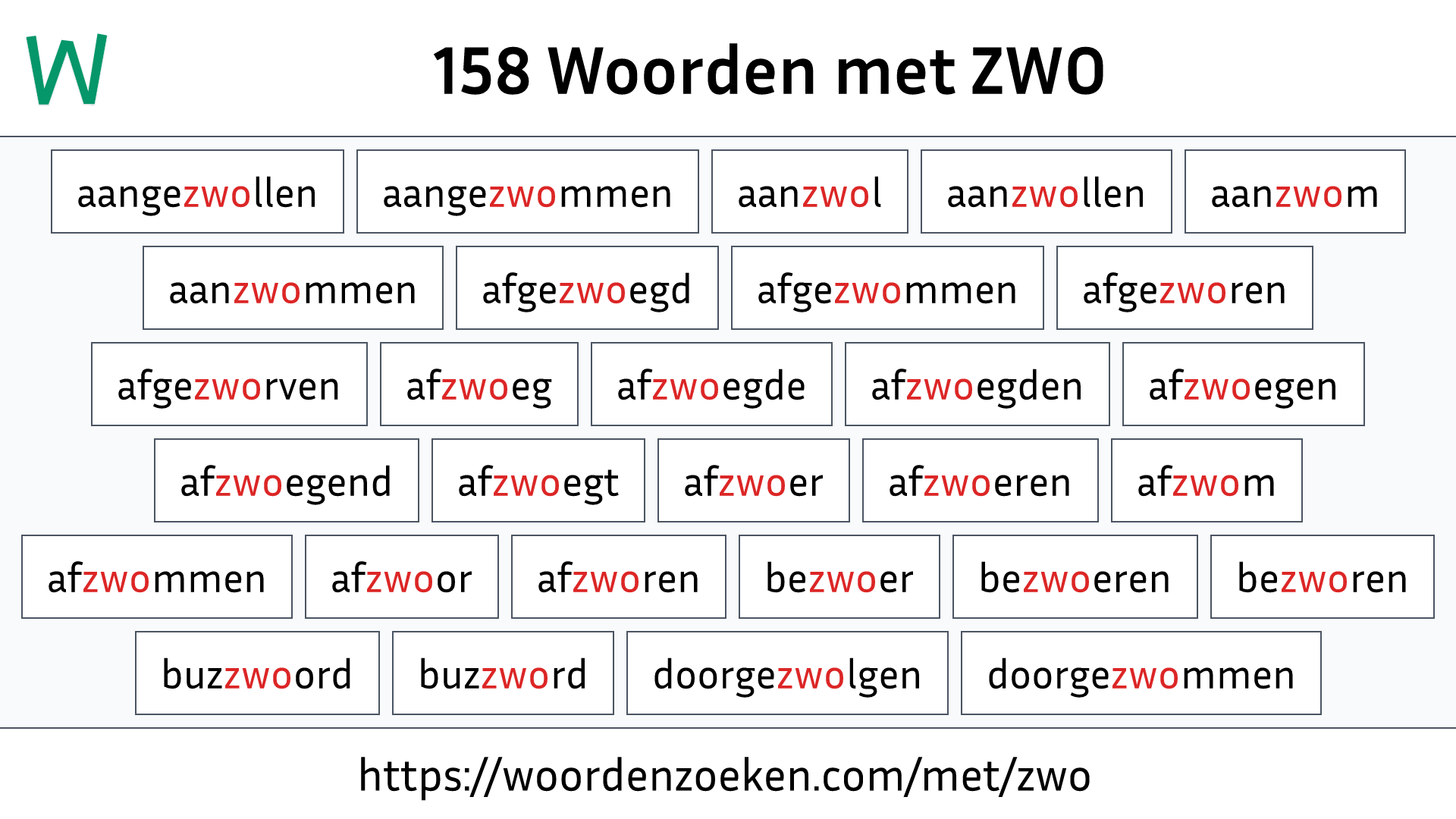 Woorden met ZWO